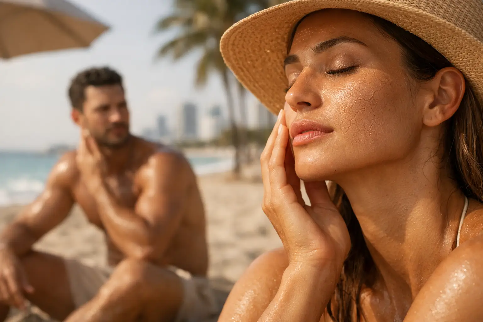 Piel deshidratada en verano en Miami Piel deshidratada en verano en Miami